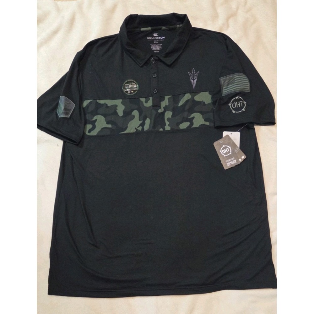 NEW ARIZONA STATE SUN DEVILS MENS COLOSSEUM OHT MILITARY APPRECIATION POLO XXL